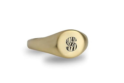 Custom Pattern Letter Signet Ring - Engraved Name Personalized Initials Gift For Her