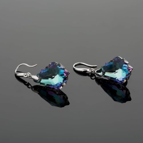 EVEVIC Austrian Crystal Baroque Teardrop Dangle Earrings for Women | 14K Gold-Plated,Hypoallergenic,Brilliant Facets,Fluid Movement,Easy-Wear Fishhook Fit,For Daily Wear And Special Occasions - color: Vitrail Light