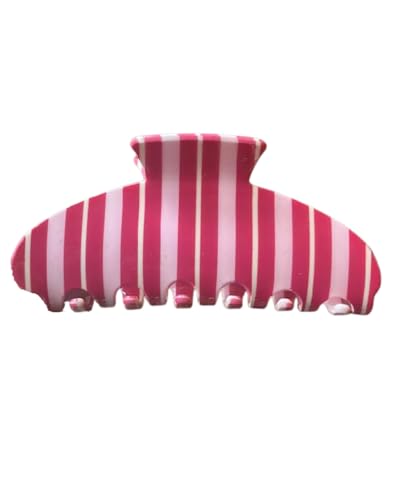 Almere Hair Claw Clip, Striped and Camo Pattern, Women's Hair Accessories for Thick or Thin Hair, 4 inch No-Slip (Strawberry Stripe) - color: Strawberry Stripe
