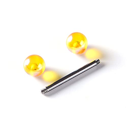 FORUBUS Colorful Tongue Rings Nipple Rings for Women Body Piercing Jewelry 14G 16mm Pierced Barbells Body Jewelry 50Pcs/30Pcs/20Pcs Pack - color: F-12pcs