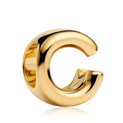 S925 A-Z Bead Charms,Initial Letter Alphabet, 14K Gold Plated, for Bracelet Necklace, Gift for Mothers Nurses Day Graduation Birthday Anniversary, for Girlfriend Family Friend, for Pandora - style: C
