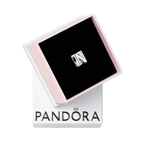 Pandora Alphabet Charm - Compatible Moments - Gift for Her - Made with Sterling Silver - with Gift Box - style: Letter N