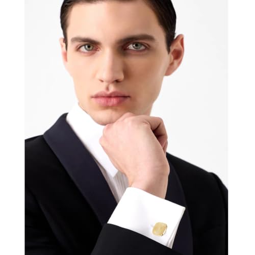 Cuff Links Mens Personalized Classic Round Cufflink Wedding Shirts Cufflinks for Men Jewelry Gifts - style: gold plated-01
