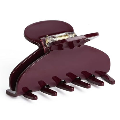 MAORULU Medium Cute Acetate Hair Claw Clips for Women Girls, 3 Inch Burgundy Claw Clips for Thin & Medium Thick Hair, Durable French Banana Clip with Gift Box (Wine Red) - color: Wine Red