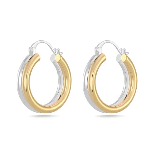 Milan Chiva Acrylic Gold Hoop Statement Dainty Summer Earrings | Brown Resin Chunky Huggie Vintage Earrings | Clear Enamel Drop Earring Lightweight Hypoallergenic Trendy Jewelry Gifts for Women - color: Gold