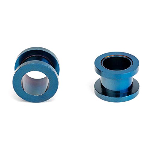 18PCS Ear Tunnels Kit Stainless Steel Screw Fit 14G-00G Gauges Plugs Set Double Flared Stretcher Expander Body Piercing Jewelry - color: Blue