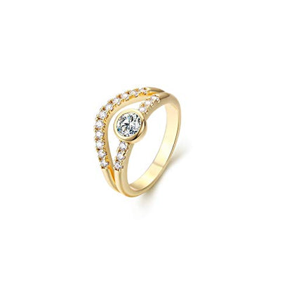 Valloey Rover 14K Gold Thin Beaded Full Bead Sterling Twisted Rope Black CZ Wedding Band Stacking Tiny Rings for Women - color: Circular