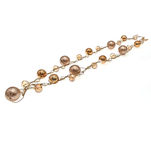utop JNF Hand made Pearl Statement Necklace for Women Rhinestone Multilayer Crystal Necklaces Chunky Pearl Necklace Large Pearl Necklace and Earrings Set for Mother Mom's gift - color: champagne pearl necklace long