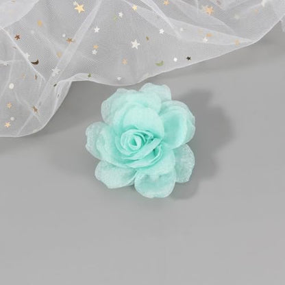 Rose Flower Brooches And Pins For Women - Pale Green Brooches With Hair Clip, Hair Pins And Flower Clips For Hair, Lapel Pins, Hat Pins, 3.1 Inches - color: Pale Green