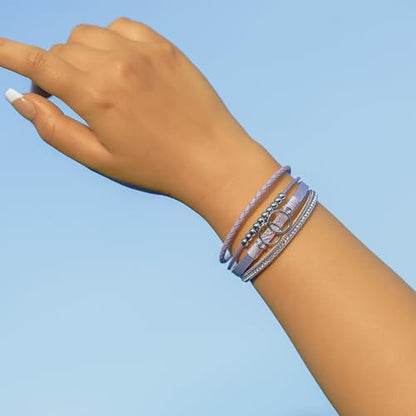 Chunky Boho Leather Wrap Bracelets Cowgirl Beaded Circle Western Jewelry | Stackable Infinity Layered Bohemian Magnetic Clasp Cuff Statement Fashion Colorful Country Hippie Outfits for Women Trendy - color: Purple