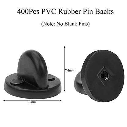400pcs PVC Rubber Pin Backs Heliltd Butterfly Clutch Pins Backing Keepers Replacement for Uniform Badges Backing Holder Clasp Lapel Pin Enamel Pins - color: black1