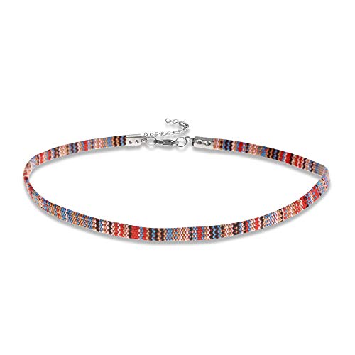Made by Nami Boho Choker for Women and all Genders Waterproof & Adjustable Surfer Necklace Choker for Pride Parade & Hippie Festival - color: Multi