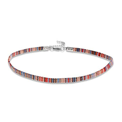 Made by Nami Boho Choker for Women and all Genders Waterproof & Adjustable Surfer Necklace Choker for Pride Parade & Hippie Festival - color: Multi