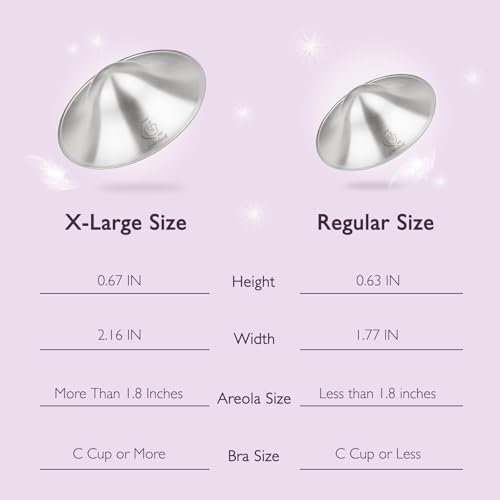 Boboduck 925 Silver Nipple Covers Breastfeeding - The Original Silver Nursing Cups - Protect and Soothe Sore Nipples - Silver Nipple Shield Guards with Soft Silicone Ring - size: Regular