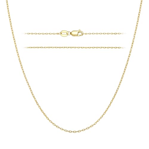 Gold Necklaces for Women 14K Gold Chain for Women Gold Cable Chain | Dainty Gold Cable Chain Necklace for Womens Simple Cable Chain for Men Necklaces 14-26” 14k gold necklaces for women men - size: 14in-35cm, style: 1.1mm