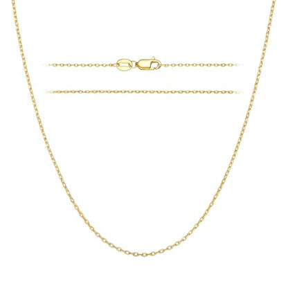 Gold Necklaces for Women 14K Gold Chain for Women Gold Cable Chain | Dainty Gold Cable Chain Necklace for Womens Simple Cable Chain for Men Necklaces 14-26” 14k gold necklaces for women men - size: 14in-35cm, style: 1.1mm
