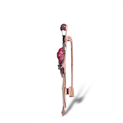 Santuzza 925 Sterling Silver Enamel Brooch Pin for Women - color: [B]Flamingo