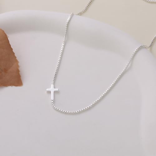 VIROMY Gold Cross Necklace for Women 14K Gold Plated Cute Sidways Cross Pendant Choker Necklaces Simple Trendy Everyday Jewelry for Women - style: Dainty Sideways-SL