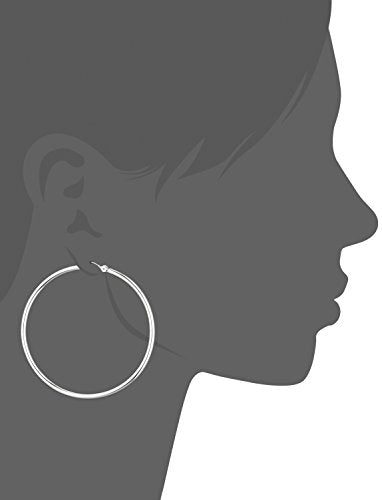 Nine West Women's Hoop Earrings, Classic Fashion Jewelry Accessories for Everyday Wear, Lightweight Statement Earrings for Casual, Office, and Evening Looks - color: Large - Silver