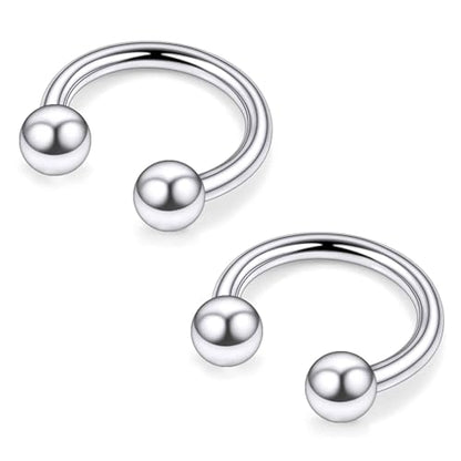 Ruifan 20G 18G 16G 14G 12G Horseshoe Nose Ring Titanium Septum Rings Piercing Jewelry Cartilage Conch Helix Rook Lip Tragus Earring Hoop Eyebrow Retainer For Women Men 6mm 8mm 10mm 12mm 14mm 16mm 19mm - size: Ball: 14G - 8MM