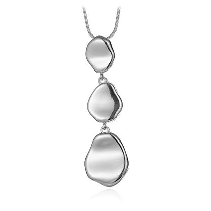 Long Pendant Necklaces For Women Multi-Layer Pendant Y Necklace Set Statement Pendant Chic Jewelry - color: Silver
