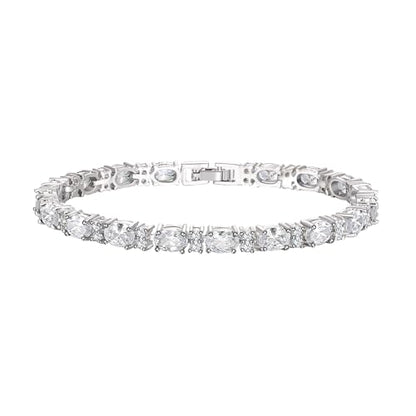 Crysdue Wedding Bridal Bracelets for Brides, Cubic Zirconia Tennis Birthstone Jewelry Gift for Women Prom - style: C_Clear 8“