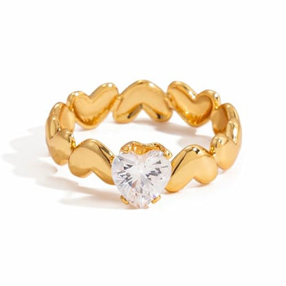 Gold-Plated Butterfly Ring with Dangling Chains and Cubic Zirconia, Adjustable Statement Ring,Cocktail Party Minimalist Ring for Women - style: Style D