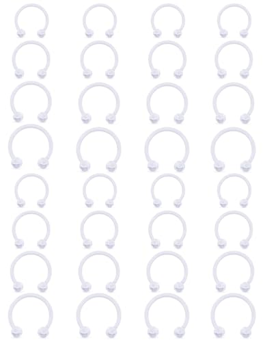 18G 16G 14G Plastic Septum Rings Flexible Lip Rings Hoops Septum Nose Rings Smiley Piercings Acrylic Horseshoes Cartilage Helix Rook Daith Earrings Piercing Retainer for Work 8mm 10mm 12mm - color: 16G-Dia:6mm 8mm 10mm 12mm-Bars:3mm