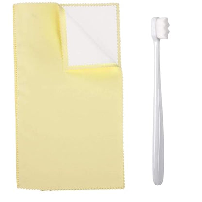 Syyflibb Polishing Cleaning Cloth for Gold, Silver, and Platinum Jewelry, – 1 Ultra-Soft Brushes Wave,Rings & Chains | Tarnish Removal(Yellow) - color: Yellow