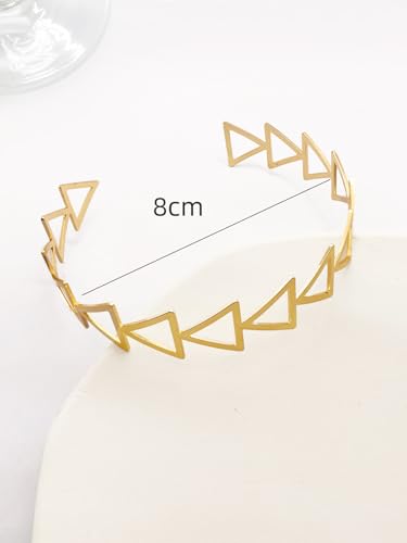 Todenb Upper Arm Cuff for Women Minimalist Adjustable Arm Band Gold Silver Arm Cuff Multi-Layer Arm Bracelet Upper Arm Jewelry - color: Gold Triangle