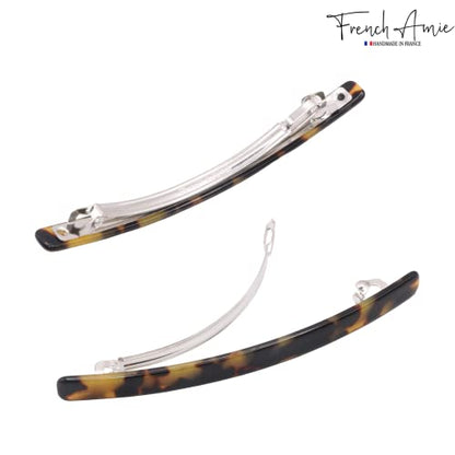 French Amie Long and Thin Large 4 Inch Acetate Hair Clip Barrette | Handmade Shell For Women Girls Teens Adults Everyday Style - color: Tokyo