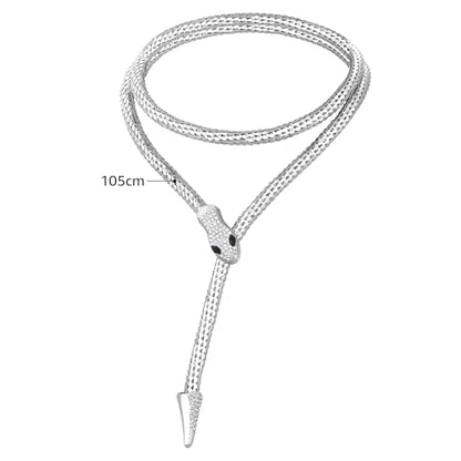 Bendable Snake Chain Necklace for Women Arm Cuff Flexible Twisty Multi-purpose DIY Bracelet and Punk Choker Trendy Medusa Snake Jewelry Gift - style: Zirconia Silver