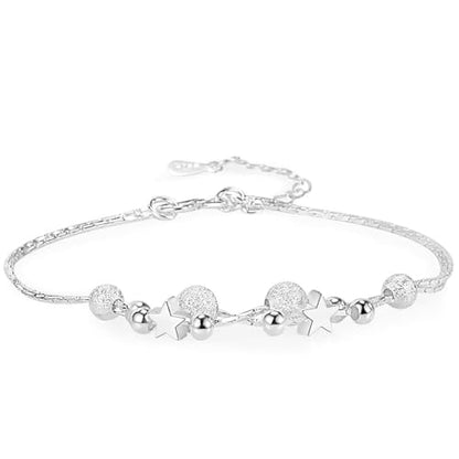 925 Sterling Silver Plated Heart Charm Bracelet for Women - Dainty Chain Love Gift Idea - style: Style4