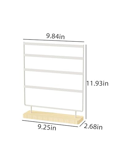 Julysky Earring Holder Organizer, Earring Stand, 4 Layers, White - color: White, size: 4 Layers