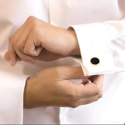 Cufflinks for Men and Tuxedo Shirt Studs Set with Gift Box Stainless Steel Cuff links - style: 1Pairs Cufflinks-Gold