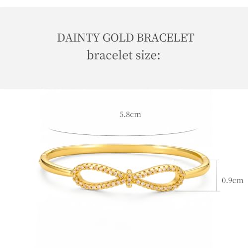 hotoo Gold Plated Bangle Bracelet for Women - style: Bow Knot