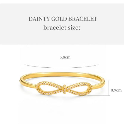 hotoo Gold Plated Bangle Bracelet for Women - style: Bow Knot