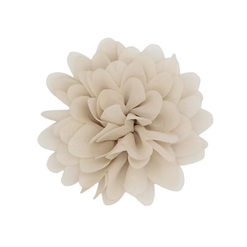 Satin Fabric Large Flower Brooch Pin Dainty Handmade Big Rose Flower Brooches Blossom Lapel Pins Silk Camellia Flowers Pin Wedding Dance Prom Party Banquet Dresses Suit Clothes Jewelry for Women - color: Khaki