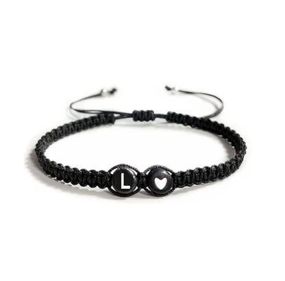 Heart Initial Bracelets 26 Letters Initial Charms Bracelet for Women Gifts A-Z Braided Bracelets Heart Link Handmade Rope Braided Adjustable Jewelry for Mom Daughter Birthday Jewelry Gift - style: L