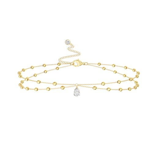 Foxgirl Gold Waist Chains for Women, 14K Gold Plated Layered Belly Chain Adjustable Waterproof Sexy Bikini Satellite Beads Chain Summer Non Tarnish Body Chain Jewelry Gifts for Women | Adjustable Chain Set for Bikini, Beach, Festival, and Summer Styling -
