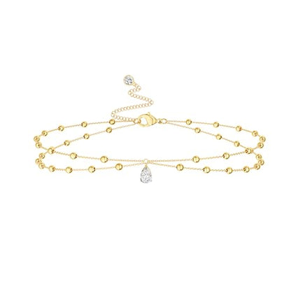 Foxgirl Gold Waist Chains for Women, 14K Gold Plated Layered Belly Chain Adjustable Waterproof Sexy Bikini Satellite Beads Chain Summer Non Tarnish Body Chain Jewelry Gifts for Women | Adjustable Chain Set for Bikini, Beach, Festival, and Summer Styling -