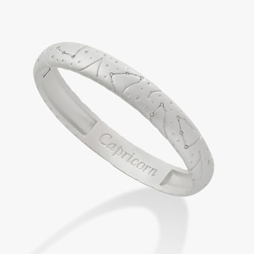 Alex and Ani Capricorn Zodiac Hinge Bangle - color: Silver