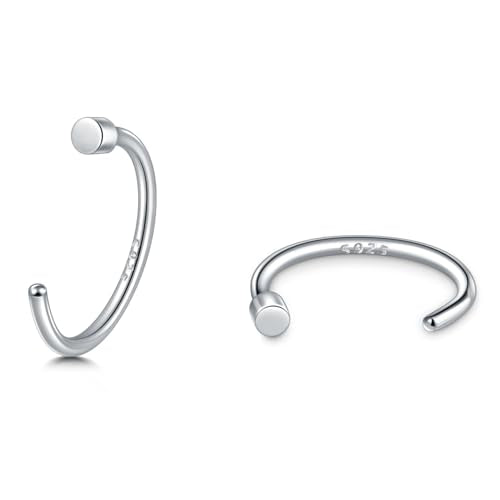 CHIC & ARTSY Half Hoop Earrings 925 Sterling Silver Huggie Earrings for Women Hypoallergenic Sterling Silver Small Huggie Hoop Earrings for Women - color: #1 half hoop