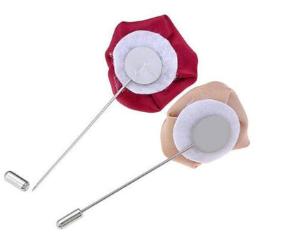 Gentleman's Essentials Premium Handmade Flower Lapel Pin Boutonniere - color: Blush Pink [Rose Bud]