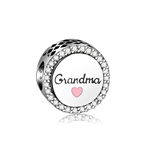 Family Love Mother Daughter Grandma Charm 925 Sterling Silver fits Bracelets Necklace Pendant Bead Charms Jewelry Gift for Women Family Friends - color: Grandma Charm