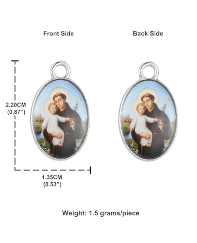 Saint Therese of Lisieux/Saint Mother Teresa of Calcutta/Divine Mercy Jesus/Mater Dolorosa Patron Saint Medal Charm Pendant for DIY Rosary Necklace Bracelet Jewelry Making Part - color: 30pcs-Enamel Saint.Joseph