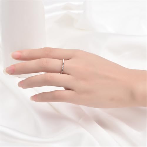 Women's Stainless Steel 1.1mm Rope Thin Wedding Ring Silver Rose Gold Plated Size 4 to 9 - color: 2mm, Silver