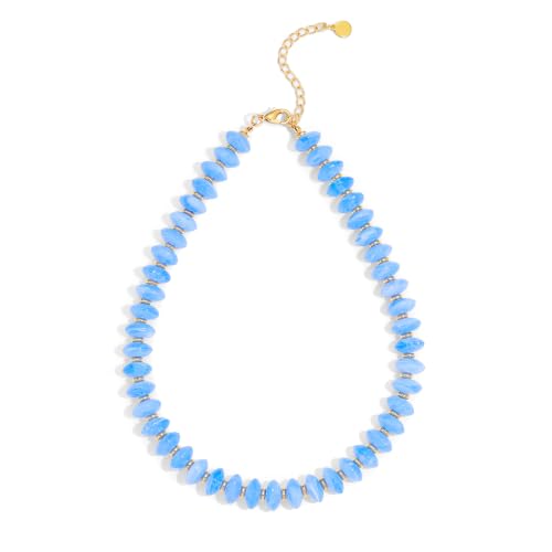 Acrylic Beaded Necklace for Women,Beach Strand Jewelry Gifts | Statement Necklace,Cute Trendy Handmade Jewelry for Women,Chunky Beaded Necklace,Resin Beads Choker - color: Sky Blue