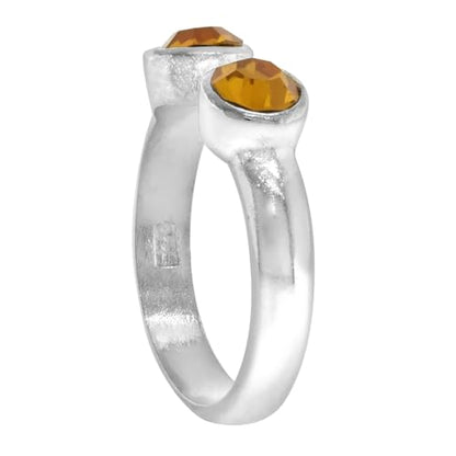 Sterling Silver Birthstone Colors Crystal Toe Ring for Women Open Top Midi Ring Knuckle Ring Adjustable sizes 2 to 4 - style: Citrine yellow