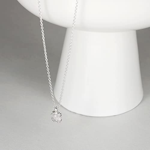 Tewiky Pendant Necklace for Women 14k Gold Plated Chain Choker Necklaces | Dainty Necklaces,Aesthetic Simple Necklace,Jewelry Gifts for Women - color: cz pendant silver